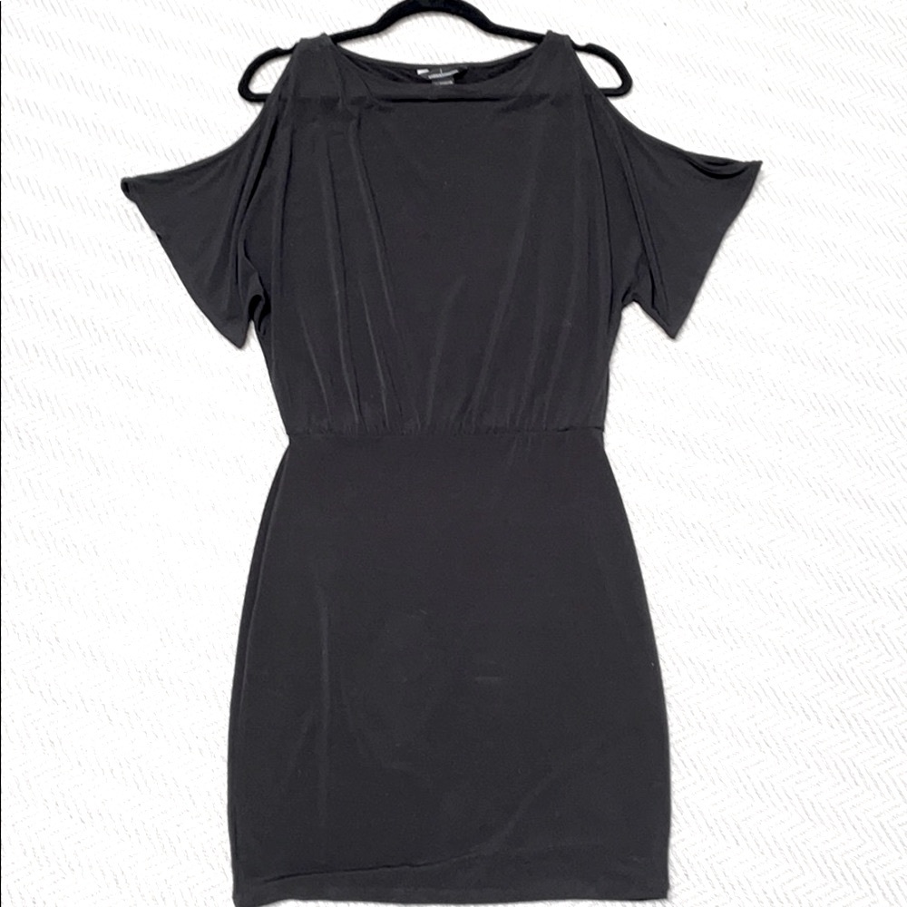 MODA INTERNATIONAL Cold-Shoulder Blouson Mini Dress